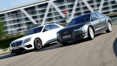Audi S8, Mercedes S 63 4Matic, Frontansicht
