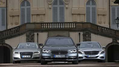 Audi A8 4.0 TFSI Quattro, BMW 750i xDrive, Mercedes S 500 4Matic