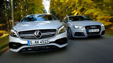 Audi RS 3 Sportback, Mercedes AMG A 45, Frontansicht