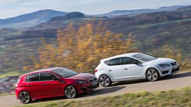 Peugeot 308 GTi THP 270, Seat Leon Cupra 280, Seitenansicht