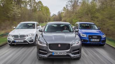 Audi SQ5 3.0 TDI, BMW X4 xDrive 35d, Jaguar F-Pace 30d 