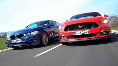 Alpina B4 Biturbo Coupé, Ford Mustang GT 5.0 Fastback, Frontansicht