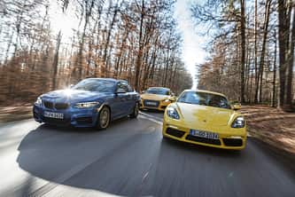 Audi TTS Coupé, BMW M240i Coupé, Porsche 718 Cayman