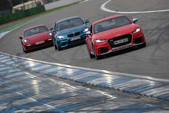 Audi TT RS Coupé, BMW M2 Coupé DKG, Porsche 718 Cayman GTS PDK, Exterieur