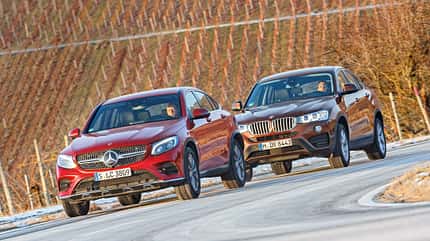 BMW X4 xDrive 28i, Mercedes GLC 300 4Matic Coupé, ams0517, Vergleich BMW X4 xDrive 28i, Mercedes GLC 300 4Matic Coupé, Frontansicht