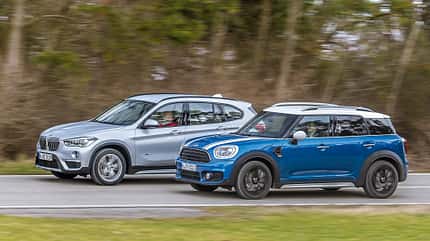 BMW X1 18d sDrive, Mini Countryman Cooper D, Seitenansicht