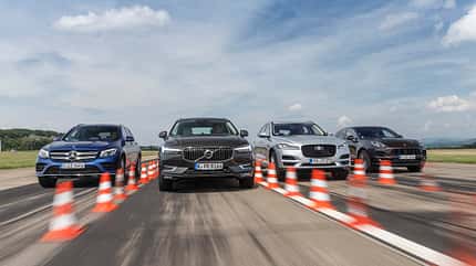 Jaguar F-Pace, Mercedes GLC, Porsche Macan, Volvo XC60, Vergleichstest, AMS1817, SUV Jaguar F-Pace, Mercedes GLC, Porsche Macan, Volvo XC60 Vergleichstest