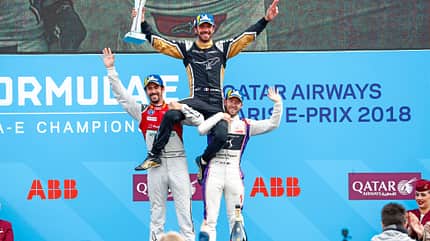 Jean-Eric Vergne - Lucas di Grassi - Sam Bird - Formel E 2018 - eprix Paris Jean-Eric Vergne - Lucas di Grassi - Sam Bird - Formel E 2018 - eprix Paris