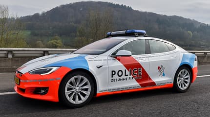 Tesla Model S Polizei Luxemburg Tesla Model S Police Grand-Ducale