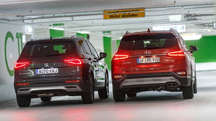 Hyundai Santa Fe, Seat Tarraco, Vergleichstest ams1019 Hyundai Santa Fe, Seat Tarraco, Exterieur