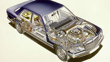 Mercedes W126 Schnittzeichnung Mercedes W126 Schnittzeichnung