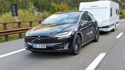 Tesla Model X mit Dethleffs Caravan 09/2019, Tesla Model X mit Dethleffs Caravan