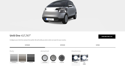 Uniti One Elektroauto Startup Schweden Konfigurator Uniti One Elektroauto Startup Schweden Konfigurator