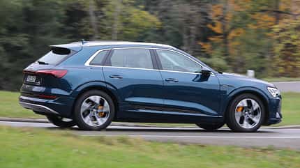 Audi E-Tron 55 Quattro Advanced, Jaguar I-Pace HSE, Mercedes EQC, Tesla Model X Maximale Reichweite, Vergleichstes, ams2619 Audi E-Tron 55 Quattro Advanced, Exterieur