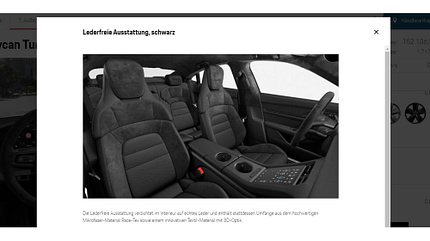 Lederfrei Innenraum Porsche Taycan Lederfrei Innenraum Porsche Taycan
