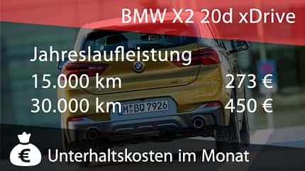 BMW X2 20d xDrive Kosten und Verbrauch BMW X2 20d xDrive Kosten und Verbrauch