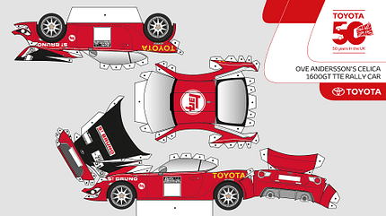 Toyota GT86 Papercraft, Lackierung Ove Andersson’s Toyota Celica 1600GT, 2020 Toyota GT86 Papercraft