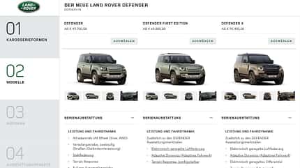 Land Rover Defender 90, Konfigurator, 2020 Land Rover Defender 90