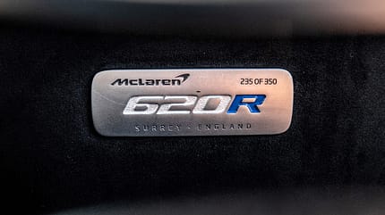 McLaren 620R, Fahrbericht, spa1020 McLaren 620R, Plakette