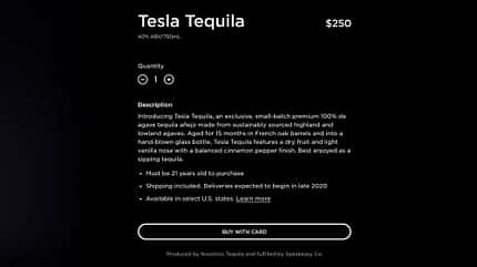 Tesla Tequila, Teslaquila, 2020 Tesla Tequila