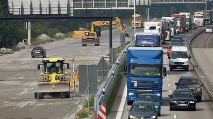07/2021, Straßenbau, Baustelle, Autobahn Straßenbau, Baustelle, Autobahn