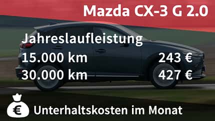 Kosten und Realverbrauch Mazda CX-3 Skyactiv-G 2.0 Selection 07/2021, Kosten und Realverbrauch Mazda CX-3 Skyactiv-G 2.0 Selection