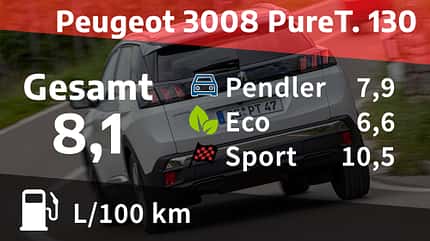 Kosten und Realverbrauch Peugeot 3008 PureTech 130 Allure Pack 11/2021, Kosten und Realverbrauch Peugeot 3008 PureTech 130 Allure Pack