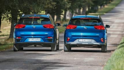 Kia e-Niro, Kia Niro Hybrid, Vergleichstest, ams2421 Kia e-Niro, Kia Niro Hybrid, Exterieur