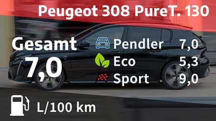 Kosten und Realverbrauch Peugeot 308 PureTech 130 EAT8 02/2022, Kosten und Realverbrauch Peugeot 308 PureTech 130 EAT8