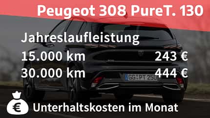 Kosten und Realverbrauch Peugeot 308 PureTech 130 EAT8 02/2022, Kosten und Realverbrauch Peugeot 308 PureTech 130 EAT8