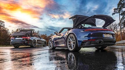 BMW M4 Competition xDrive Cabrio, Porsche 911 Carrera 4 GTS Cabrio, Vergleichstest, ams0222 BMW M4 Competition xDrive Cabrio, Porsche 911 Carrera 4 GTS Cabrio, Exterieur