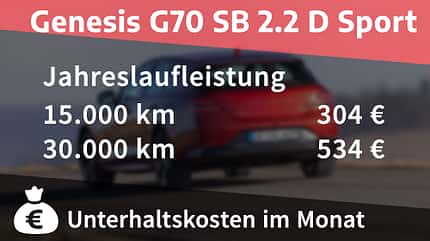 Genesis G70 SB 2.2 D Sport, Kosten- und Realverbrauch, ams0722 Genesis G70 SB 2.2 D Sport