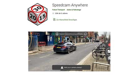 Speedcam Anywhere, Geschwindigkeits-Überwachungs-App, Google Play Store, 2022 Speedcam Anywhere
