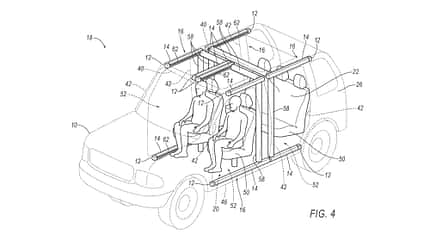 Ford-Patent Fliegengitter-Rollos, möglicherweise für Ford Bronco, 2022 Ford-Patent Fliegengitter-Rollos