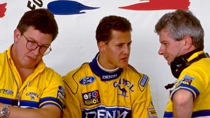 Benetton B193 - Michael Schumacher - Ross Brawn - Pat Symonds - GP Portugal 1993 Benetton B193 - Michael Schumacher - Ross Brawn - Pat Symonds - GP Portugal 1993