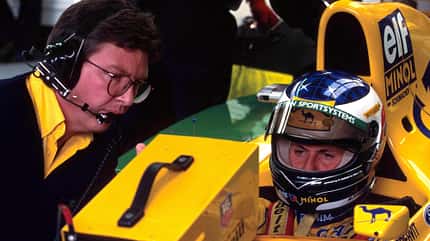 Ross Brawn - Michael Schumacher - Benetton-Ford - GP Belgien 1992 - Spa Ross Brawn - Michael Schumacher - Benetton-Ford - GP Belgien 1992 - Spa