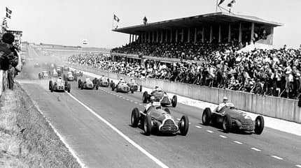 Juan Manuel Fangio - Alfa Romeo 158 - Start - GP Frankreich 1950 - Reims Juan Manuel Fangio - Alfa Romeo 158 - Start - GP Frankreich 1950 - Reims