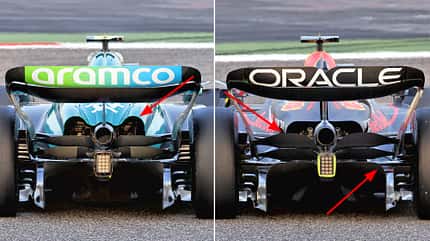 F1-Technik - Vergleich - Aston Martin AMR23 vs. Red Bull RB19 - 2023 F1-Technik - Vergleich - Aston Martin AMR23 vs. Red Bull RB19 - 2023
