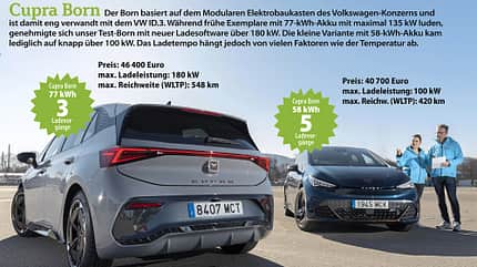 Kleiner Akku,großer Akku, Akkuvergleich,E-Auto Akkuvergleich, Moove,Ford Mustang Mach-E, Kia EV6, Cupra Born Akku Cupra Born