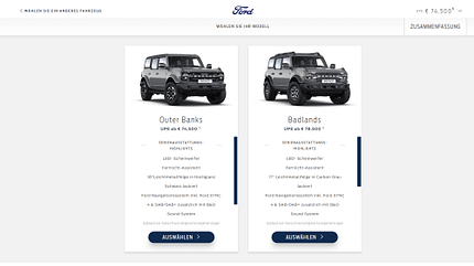 Ford Bronco 2023 Konfigurator Ford Bronco 2023 Konfigurator