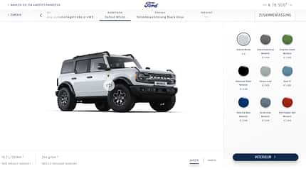Ford Bronco 2023 Konfigurator Ford Bronco 2023 Konfigurator