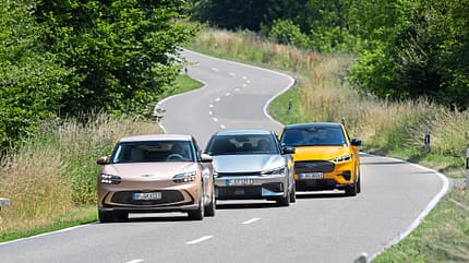 Ford Mustang Mach-E GT, Genesis GV60 Sport Plus, Kia EV6 GT, Vergleichstest, ams2123 Ford Mustang Mach-E GT, Genesis GV60 Sport Plus, Kia EV6 GT