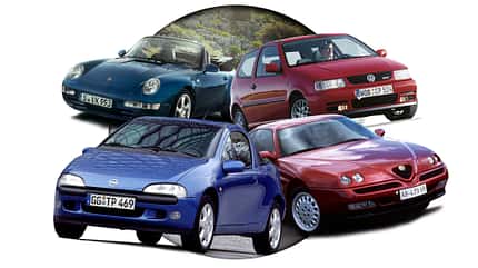 Oldtimer 2024 Collage Porsche VW Polo Opel Tigra Alfa GTV Oldtimer 2024 Collage Porsche VW Polo Opel Tigra Alfa GTV