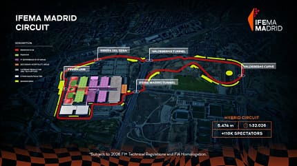 Madrid - Stadtkurs - Strecke - Layout - GP Spanien 2026 Madrid - Stadtkurs - Strecke - Layout - GP Spanien 2026