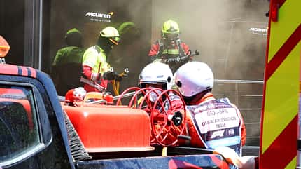 McLaren-Motorhome - Feuer - GP Spanien 2024 McLaren-Motorhome - Feuer - GP Spanien 2024