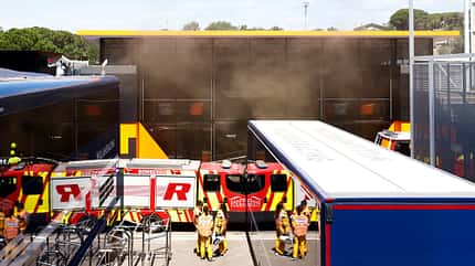 McLaren-Motorhome - Feuer - GP Spanien 2024 McLaren-Motorhome - Feuer - GP Spanien 2024