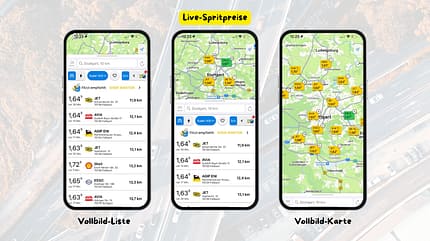 Karten- und Listenansicht mehr-tanken App Karten- und Listenansicht mehr-tanken App