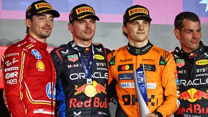 Max Verstappen - Oscar Piastri - Charles Leclerc - GP Katar - Formel 1 - 1. Dezember 2024 Max Verstappen - Oscar Piastri - Charles Leclerc - GP Katar - Formel 1 - 1. Dezember 2024