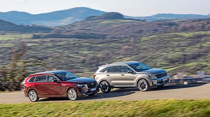 Mazda CX-80 und Kia Sorento Vergleichstest, ams0225 Mazda CX-80 und Kia Sorento
