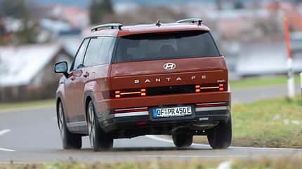 Mercedes GLC 400e, Hyundai Santa Fe, Mazda CX-80 Vergleichstest, ams0425 Hyundai Santa Fe